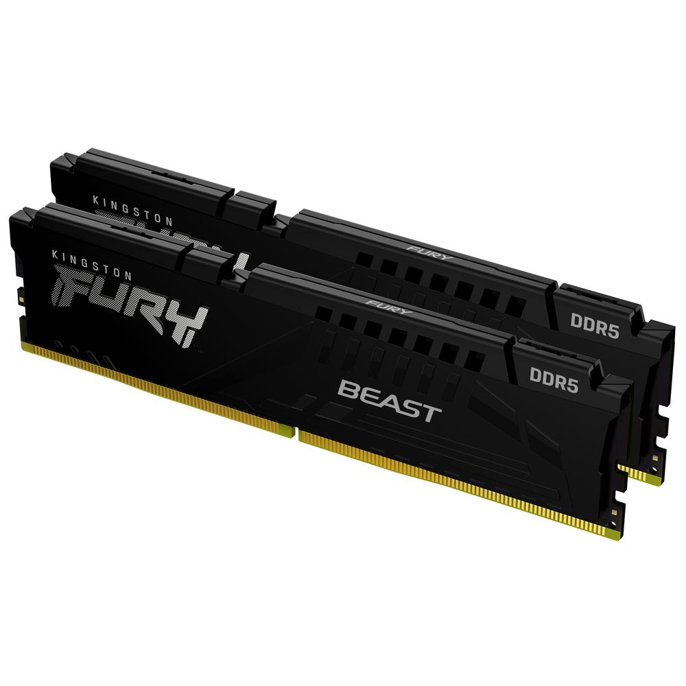 Kingston 16GB Dual DDR5 5200MHz (2x8GB) CL38 Fury Beast vinnsluminni, svart