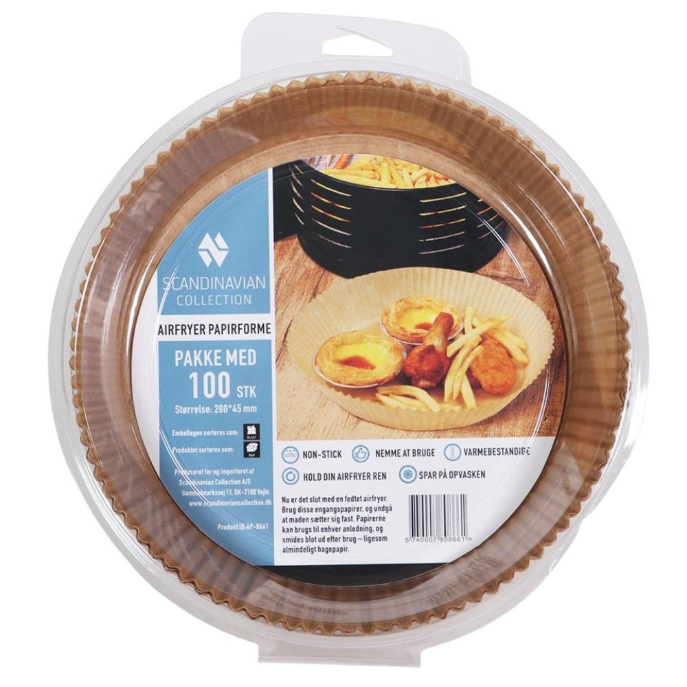 Airfryer pappírsmót, hringlaga, 100stk