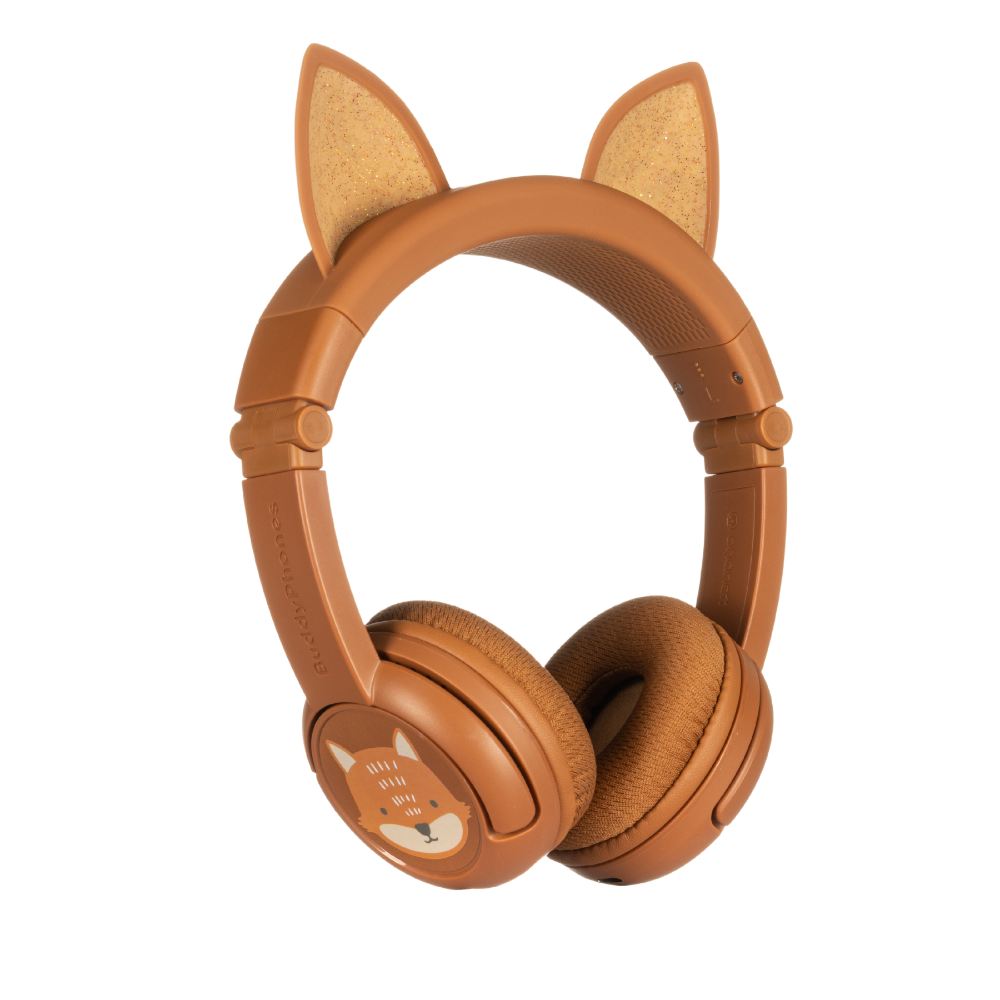 BuddyPhones PlayEars+ FOX þráðlaus BT krakkaheyrnartól, Brún