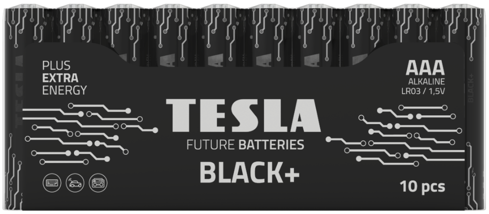 Tesla Batteries AAA Black+ langlífar rafhlöður, 10stk