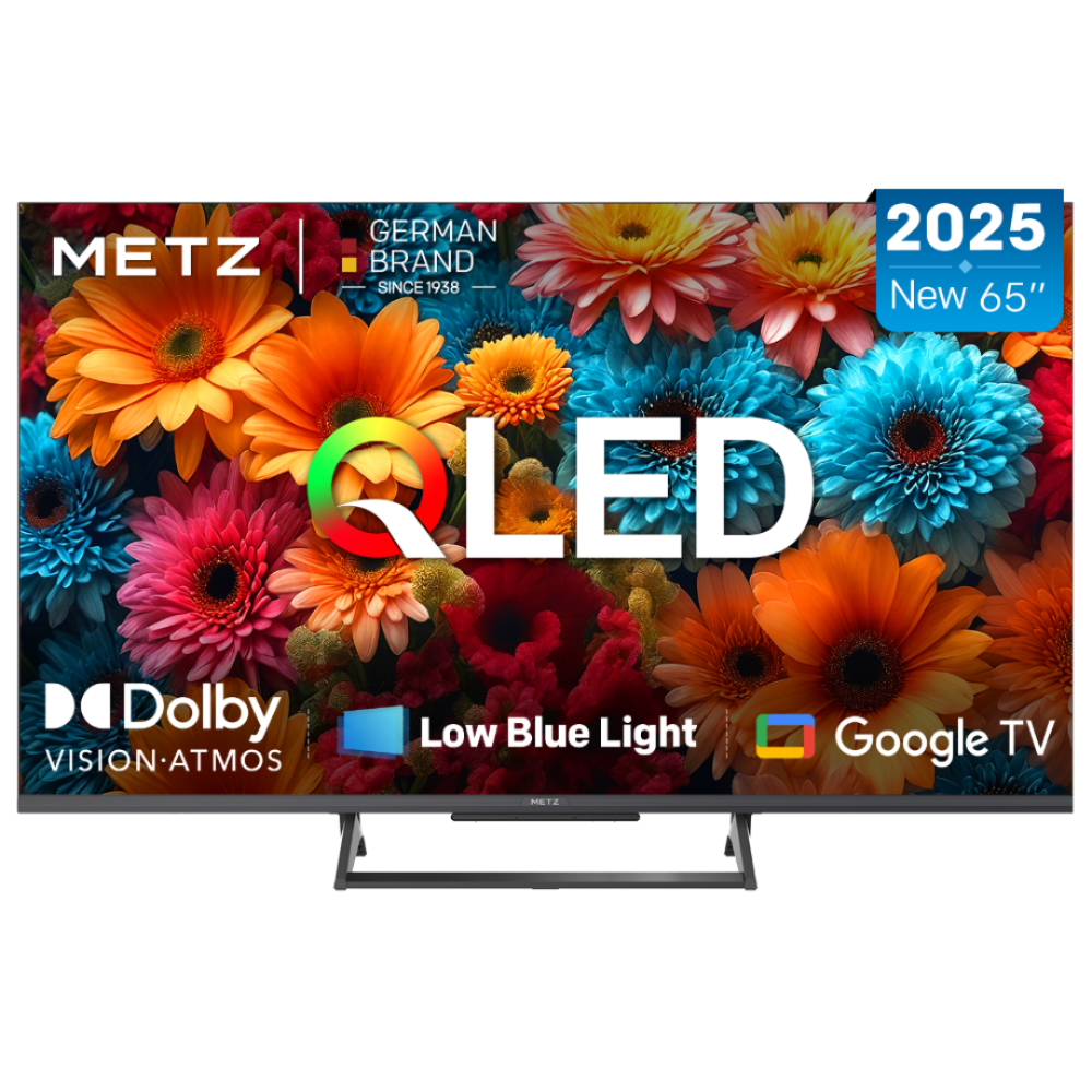 Metz 65" QD QLED+ Premium 120Hz 4K Dolby Vision/Atmos Google TV snjallsjónvarp
