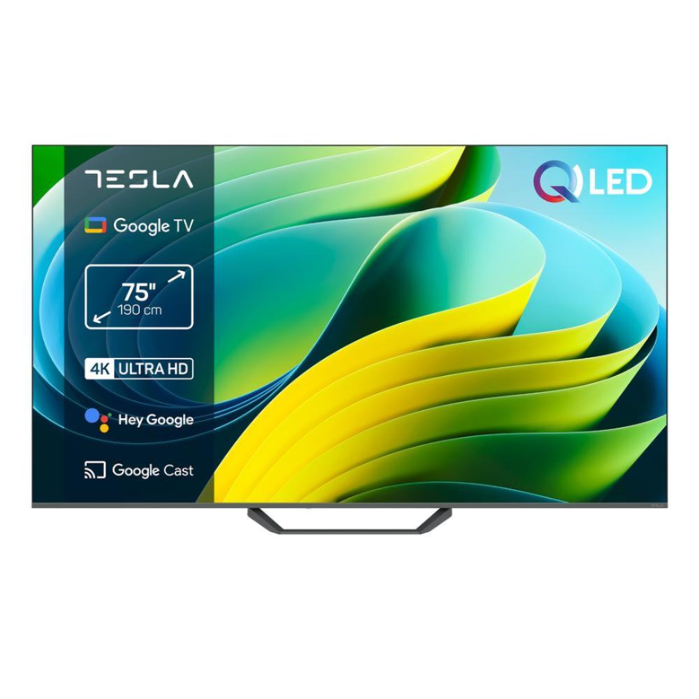 Tesla 75" QLED 4K Dolby Vision/Atmos Google TV snjallsjónvarp