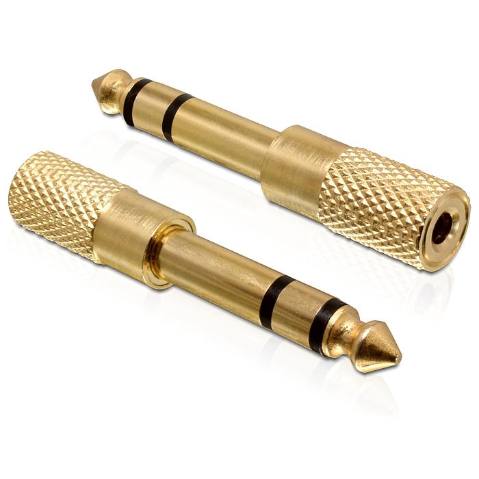 Delock 6.35mm stereo jack í 3.5mm, hann/hún, breytistykki, málmur