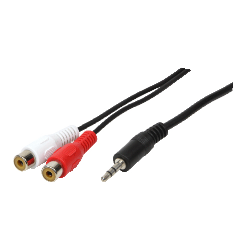 3.5mm stereo jack kapall í 2x RCA 0.2m