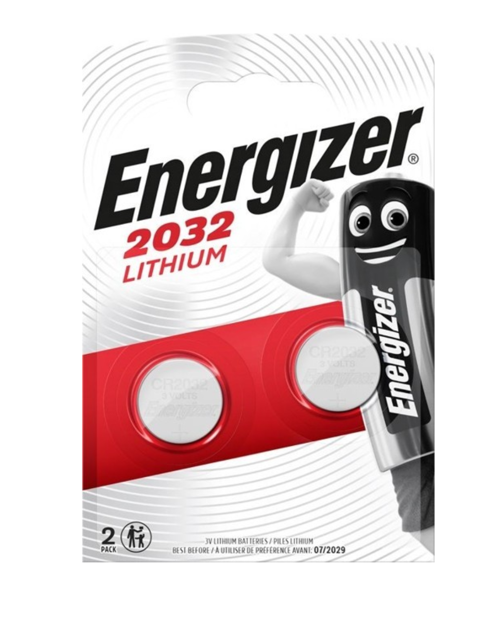 Energizer Power 3V CR2032 rafhlöður, 2stk