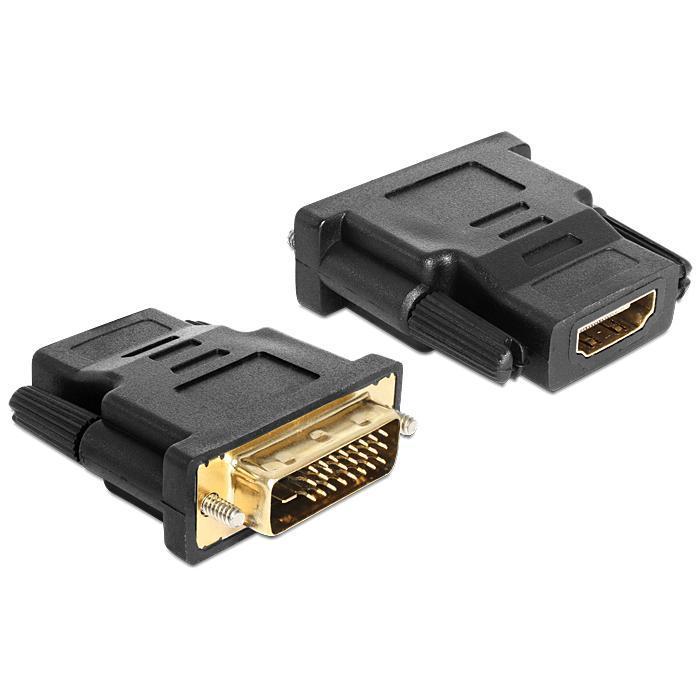 Delock DVI 24+1 í HDMI breytistykki, hann/hún, svart