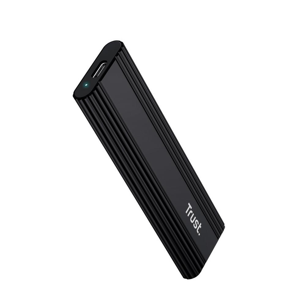 Trust M.2 SSD hýsing, USB-C, PS5 Ready, Svört