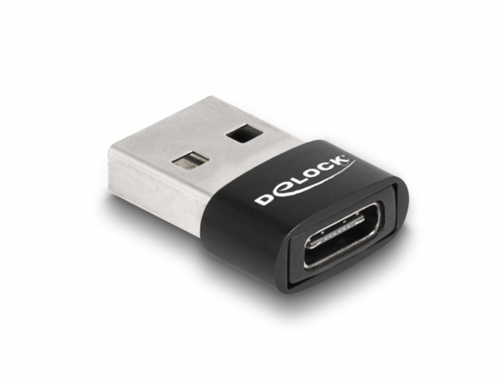 USB-A í USB-C 2.0 Nano breytistykki, svart