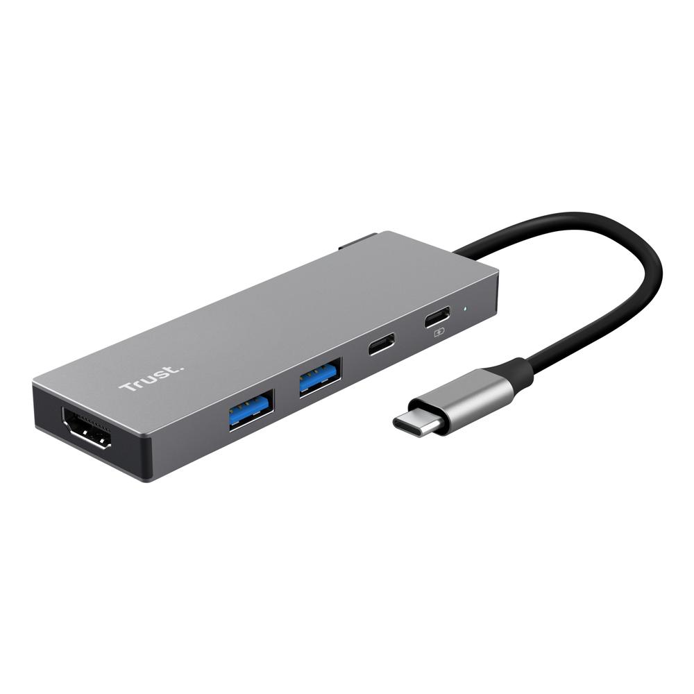 Trust Dalyx 5-in-1 USB Type-C 4K 85W fartölvudokka með skjátengi