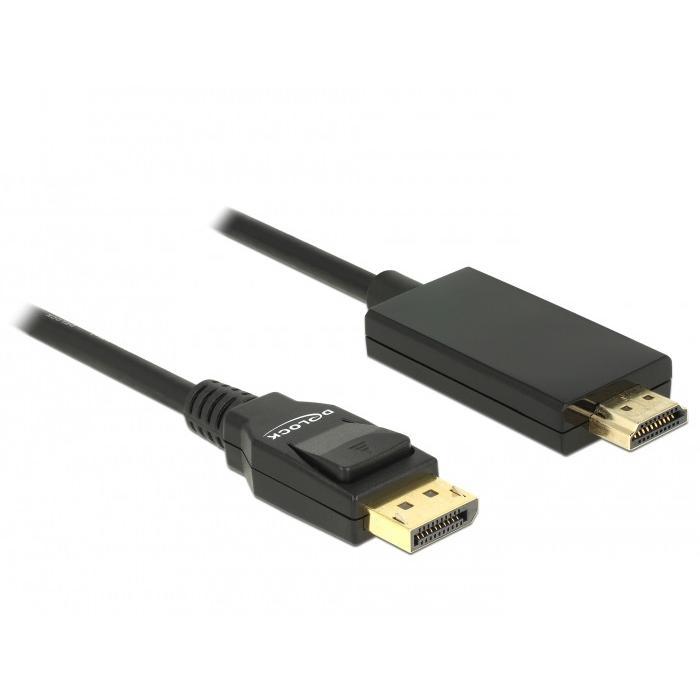 Delock Skjásnúra DisplayPort - HDMI 1.2a M/M 4K 1m
