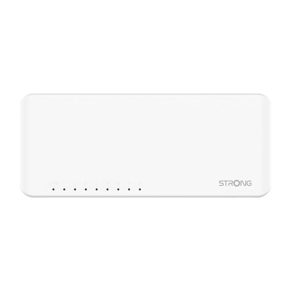 Strong 8 porta 10/100/1000Mbps switch, hvítur