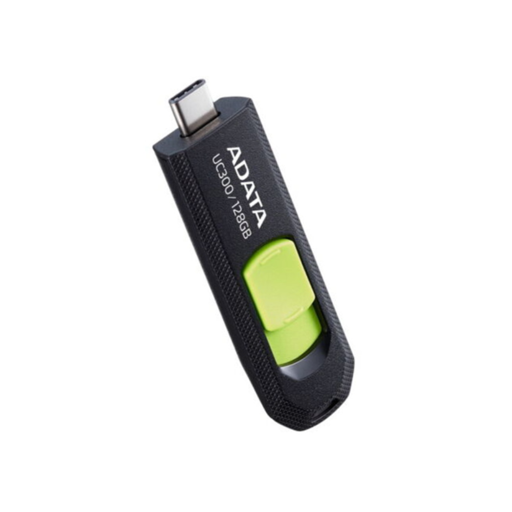 ADATA UC300 128GB USB-C minnislykill, Svartur/Grænn