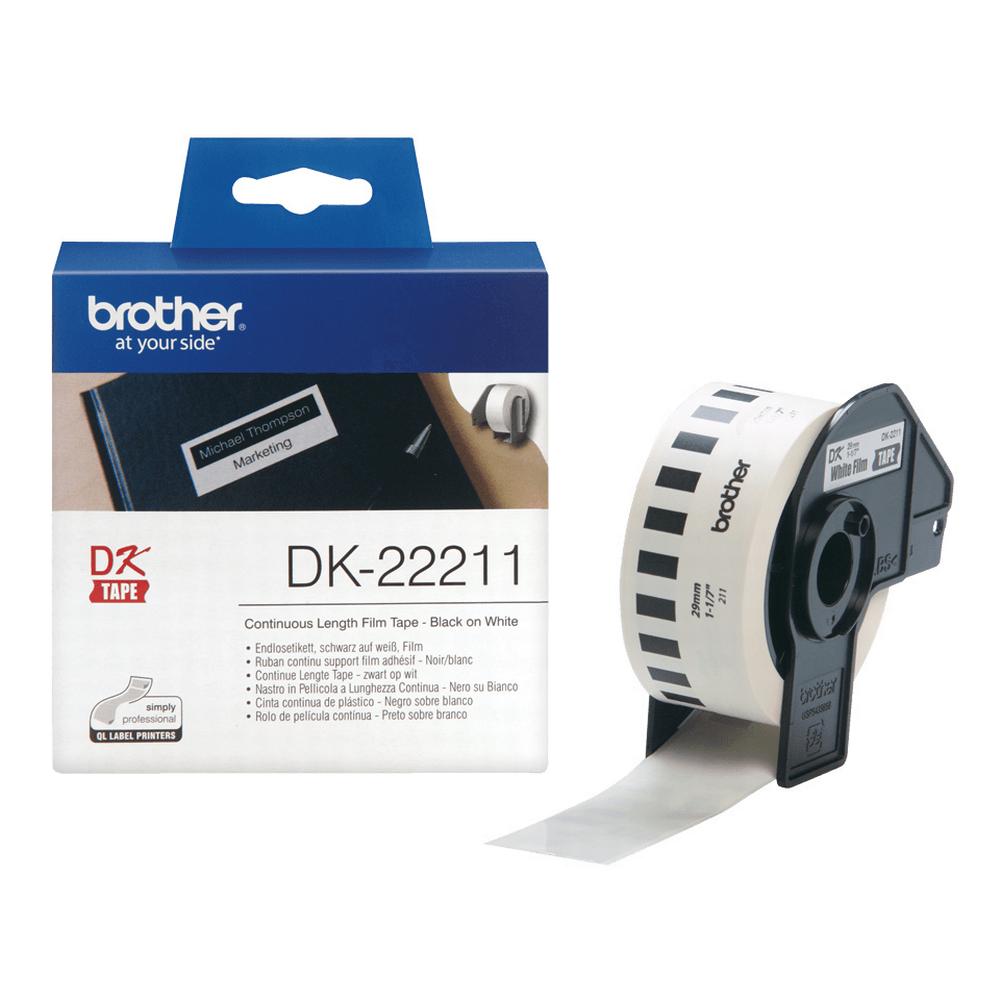 Brother DK-22211 samfelld límmiðarúlla, 29mm x 15.24m - Durable miðar
