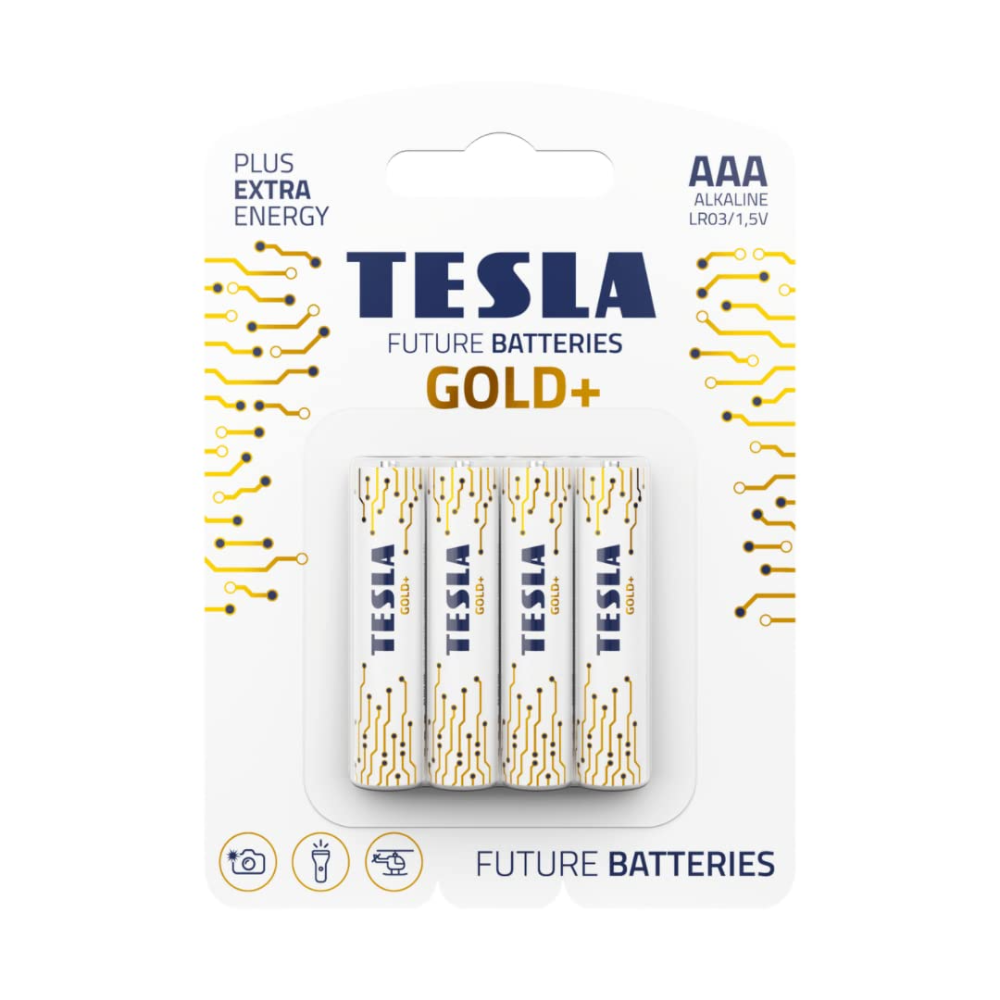 Tesla Batteries AAA Gold+ hágæða rafhlöður, 4stk