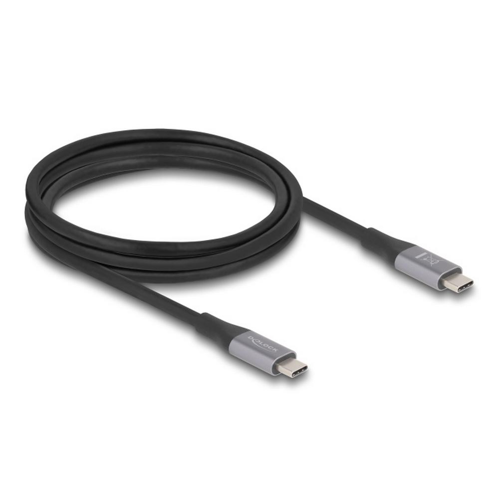 Delock USB-C 40Gbps PD 3.1 240W DP 1.4, 2m, málmgrár