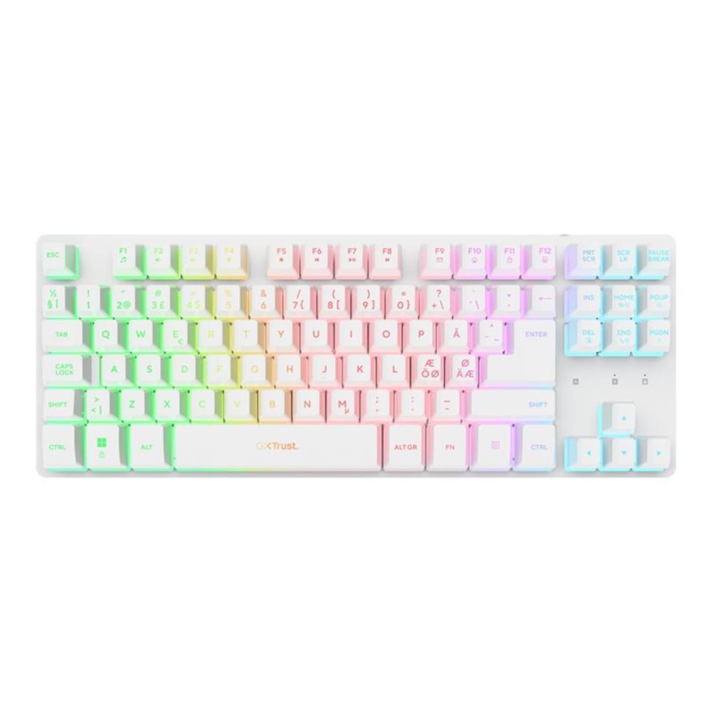 Trust GXT 831 Thado TKL RGB þráðlaust leikjalyklaborð, hvítt