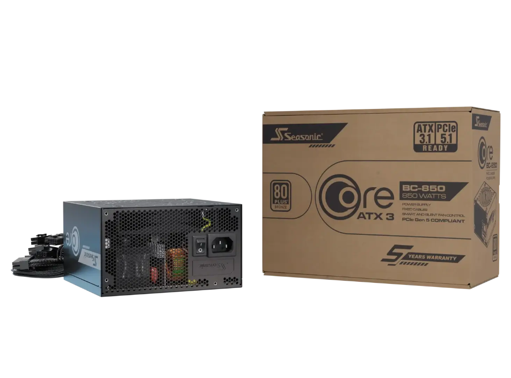 Seasonic Core BC 850 Bronze 850W aflgjafi, ATX 3.1, 5 ára ábyrgð