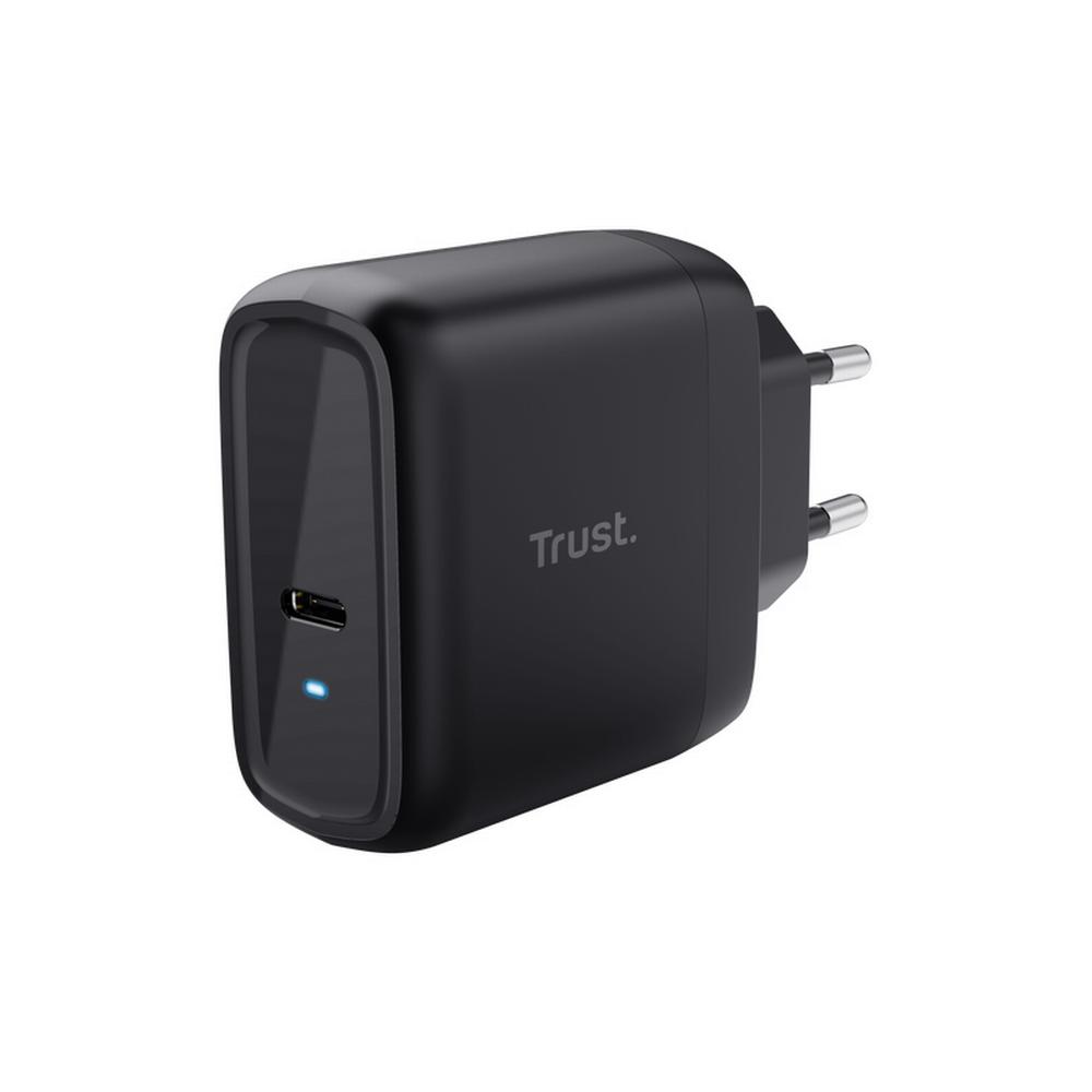 65W Trust Maxo USB-C PPS PD hleðslutæki með USB-C kapli, svartur